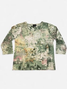 Jason Maxwell San Fransisco Green Graphic 3/4 Sleeve Shirt